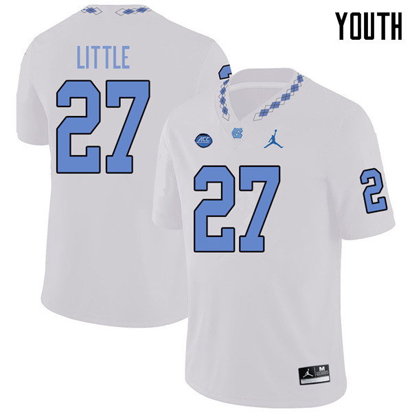 Jordan Brand Youth #27 Chavis Little North Carolina Tar Heels College Football Jerseys Sale-White